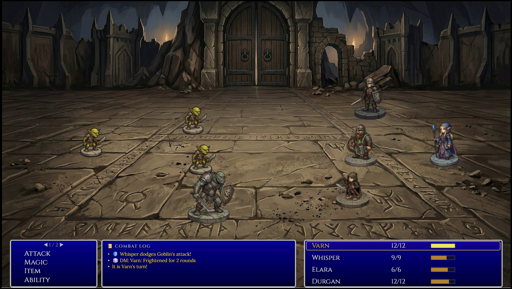 Turn-based JRPG combat